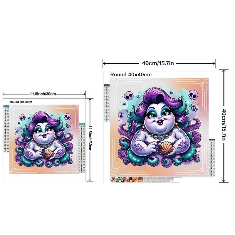 Disney The Little Mermaid Ursula Pattern DIY Diamond Arts Colorful Painting Kit without Frame, 5D Diamond Decor Painting Kit, DIY Wall Art Decor