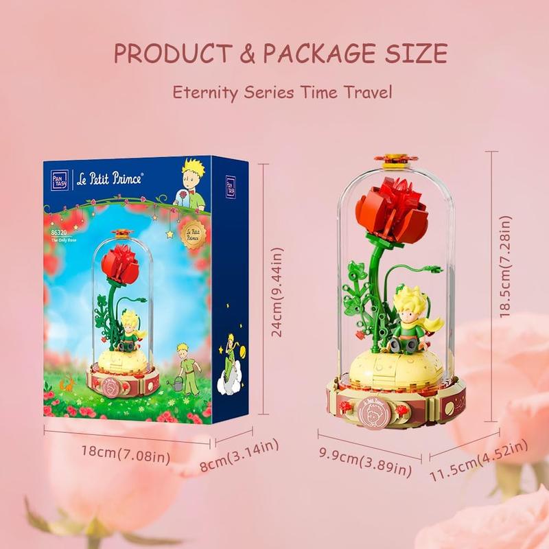 PANTASY The Little Prince Rose Flower Building Bricks Set, The Little Prince Only Rose Creative Construction Kit, Rose Bouquet Flower Garden Gift for Adults and Kids, Le Petit Prince, Thanksgiving (Age 6+) (200 pcs) (86320EN)