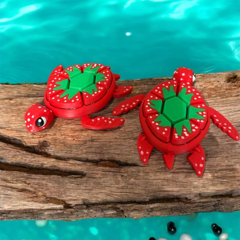 Turtle Fidget Clickers - Fruit Series Desktop and Keychains - Sensory Toy for Stress Relief