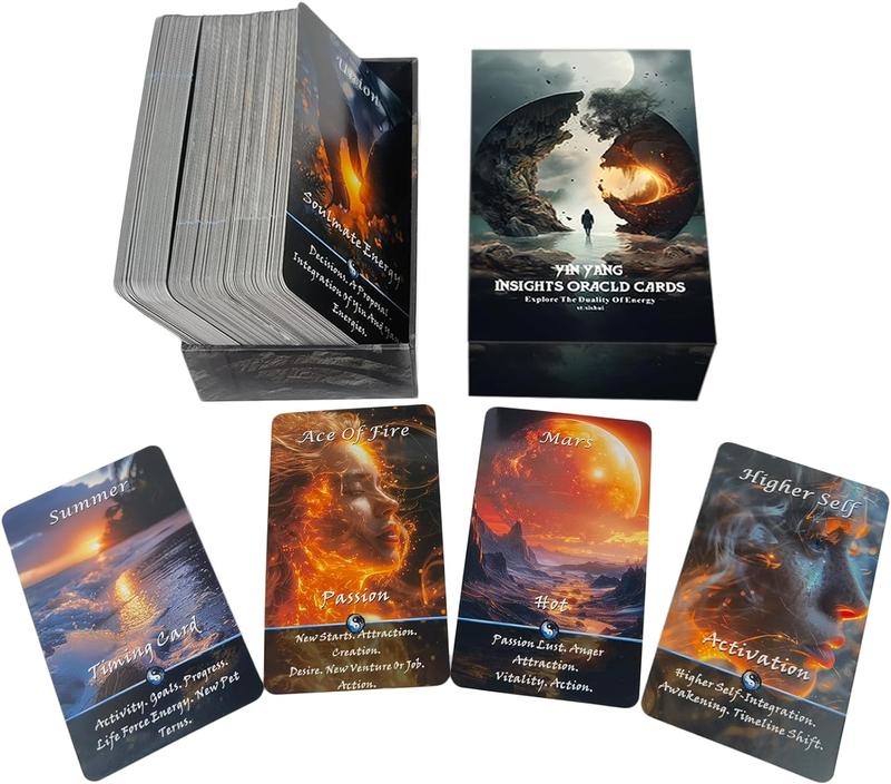 Yin and Yang Oracle Cards, Karma Connection Oracle Cards, These 68 Oracle Cards assess The Duality of influencing Energies, harboring Spiritual, Emotional, Physical, and Planetary Energies.