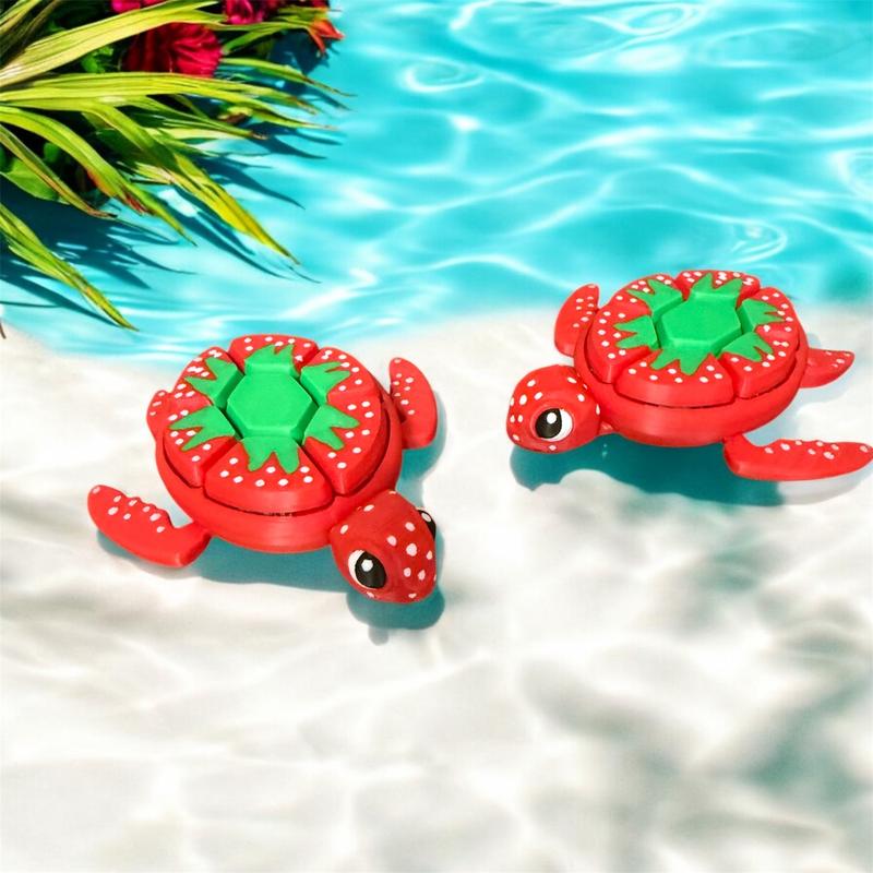 Turtle Fidget Clickers - Fruit Series Desktop and Keychains - Sensory Toy for Stress Relief