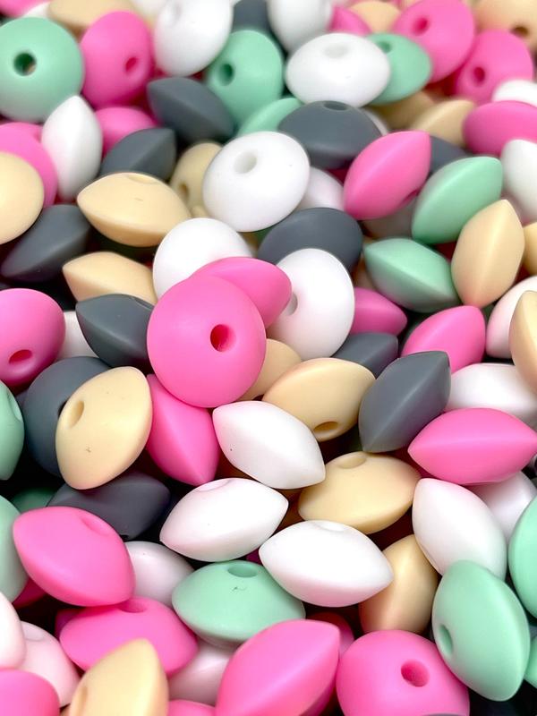 Lentil Silicone Beads - Mix 11 | Spacer Beads | Colorful Beads | Bead Shop | DIY Craft | DIY Supplies spacer bead