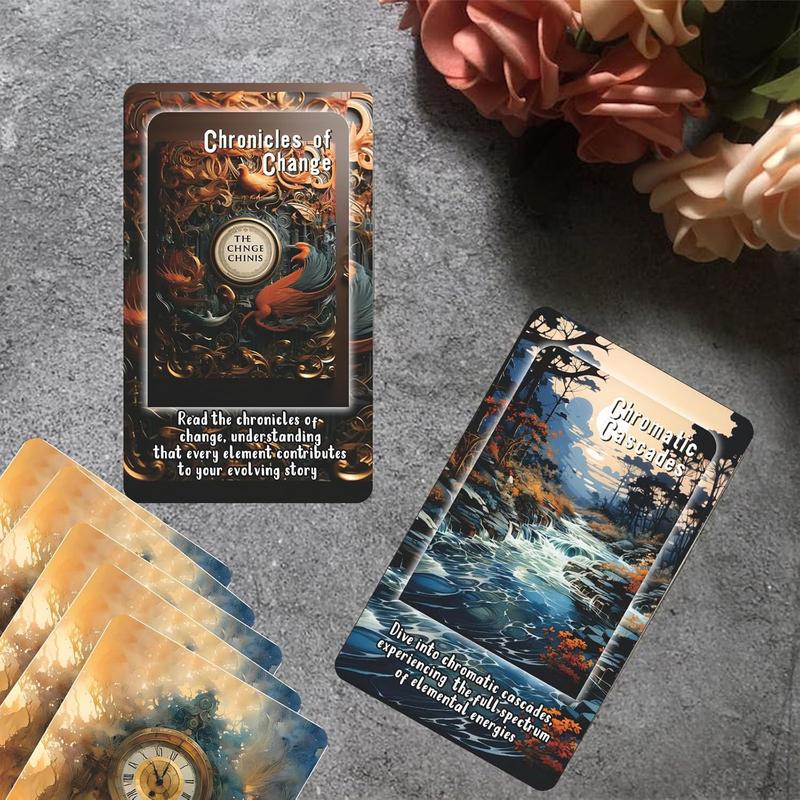 Elemental Energies Oracle Tarot Cards, Oracle Cards and Tarot Cards for Beginners, Oracle Cards Deck, This deck covers the elements of fire, earth, water, and air, Helping to discover, guide, Change