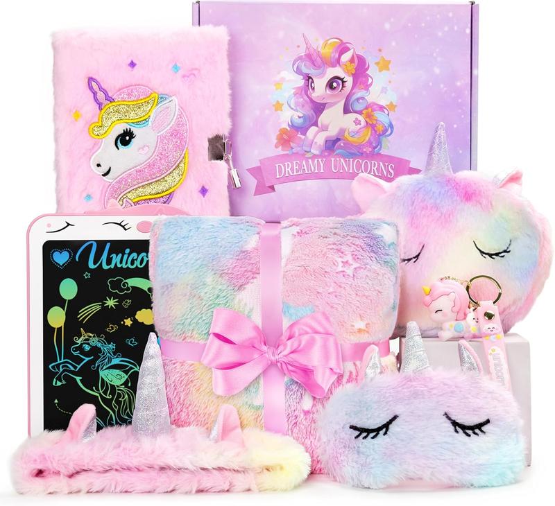 Unicorn Plush Toys for Girls - Perfect Christmas Birthday Gifts with  Bag, Headband, Keychain, and Accessories