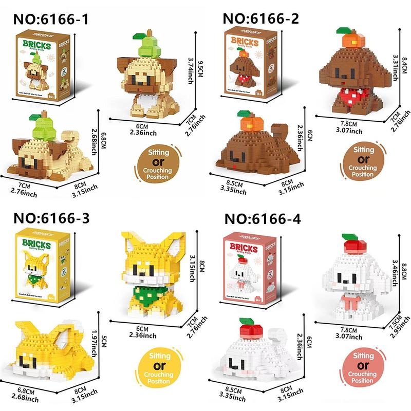 Cute Cartoon Dog Design Building Blocks, 1 Set Creative DIY Educational Puzzle Blocks, Home Decoration Model Ornament, Birthday Gift