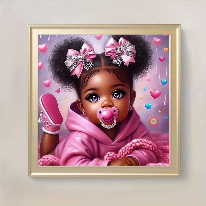 Cute Character Pattern DIY Diamond Art Painting Without Frame, DIY 5D Full Round Diamond Arts Painting Kit, Wall Art Decor For Home Living Room Bedroom