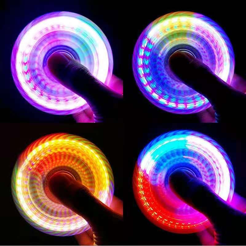 2024 HOT Luminous LED light Fidget Spinner Hand Top Spinners Glow in Dark Light EDC Figet Spiner Finger Stress Relief Toys