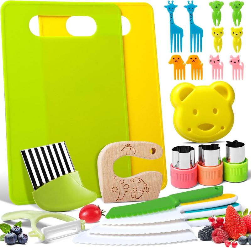 [Black Friday]Child's Cooking Set Toy-13 17 28 set Safe Design PlasticKnife & Peeler & Cutter & Cutting Board,Kitchen Accessories Safe Cooking toy Set,Kitchen Tools Toy For Cooking Set Cooking With Plastic Cutting BoardKitchen Stuff,FosterSkills & Fun