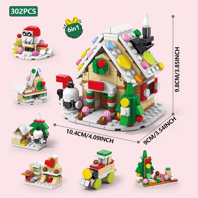 Festival Themed Building Blocks, 1 Box 6 in 1 Desktop DIY Decorative Building Blocks, Home Decoration Series Building Toys, Gift for Kids