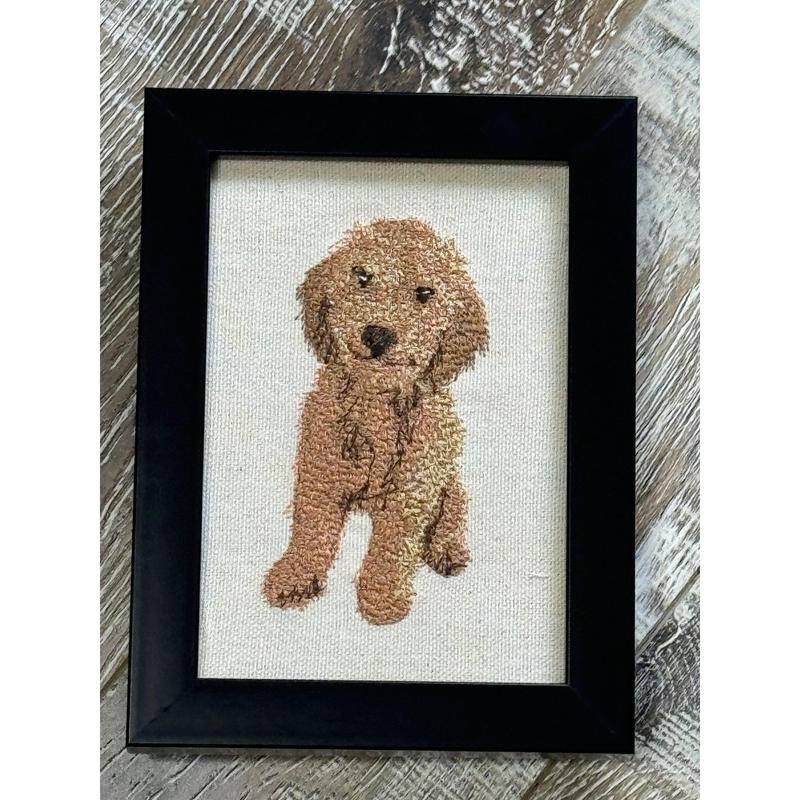 Goldendoodle Machine Embroidiered and Framed!  Other Designs and Breeds Available!