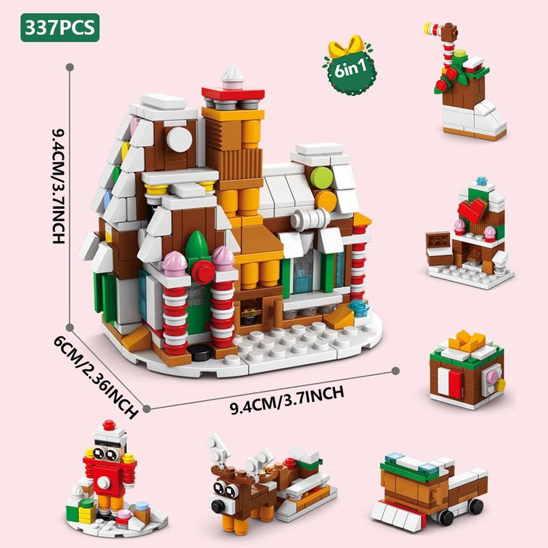 Festival Themed Building Blocks, 1 Box 6 in 1 Desktop DIY Decorative Building Blocks, Home Decoration Series Building Toys, Gift for Kids