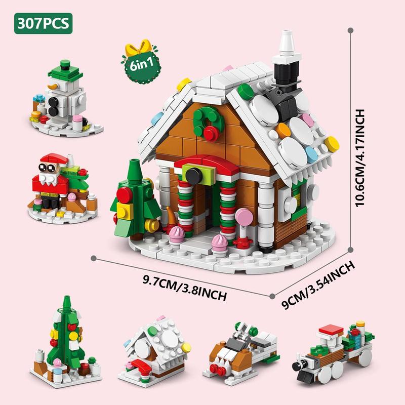 Festival Themed Building Blocks, 1 Box 6 in 1 Desktop DIY Decorative Building Blocks, Home Decoration Series Building Toys, Gift for Kids