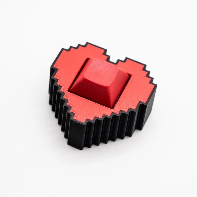 Retro Pixel Art Heart Mechanical Switch Fidget Toy w  Adjustable Wrist Strap | Stim Toy, Stress Relief, ADHD