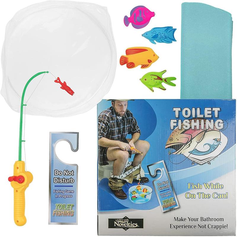 Potty Fisher Toilet Fishing Game | Relax and Fish While You Go | Blue | By Fairly Odd Novelties