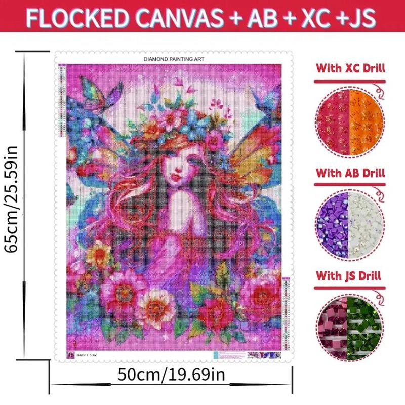 Fairy Pattern DIY Diamond Arts Colorful Painting Kit without Frame, DIY Decorative Art Picture for Beginner, DIY Home Decor, Summer Gift