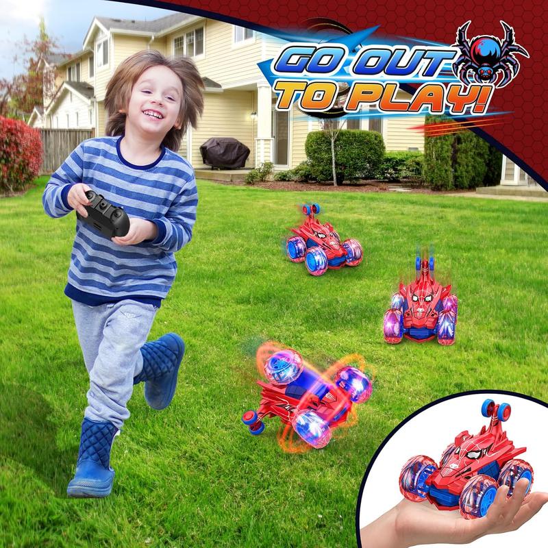 Spider Remote Control Car RC Car Toys for Boys 3 4 5 6 7 8 9 10 Year Old,360 Fast Stunt RC Cars with 4WD Wheel Lights,Fun Spider Toys Birthday Gifts Chritmas Stuffer for Kids Boys Age 3-5 4-6 5-7 6-8