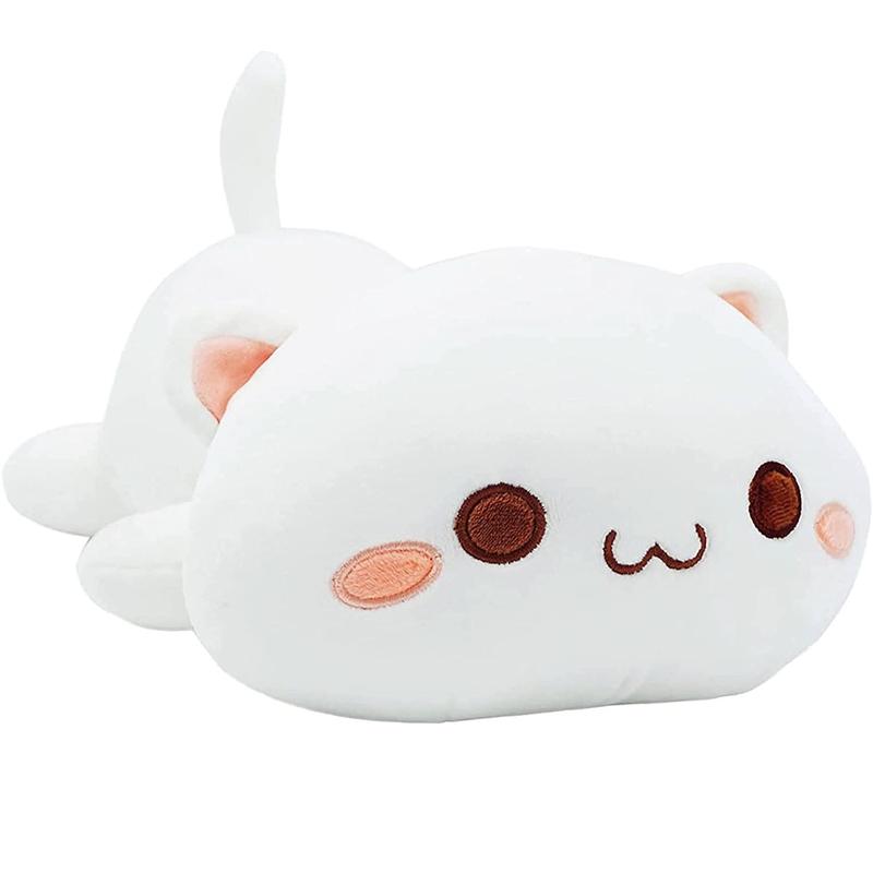 Cute Cat Plush Toys, Skin-friendly Plush Toys Soft Comfy Stuffed Animal Pet Kitty, Soft Anime Cat Plush Pillow Gift for Little Girls