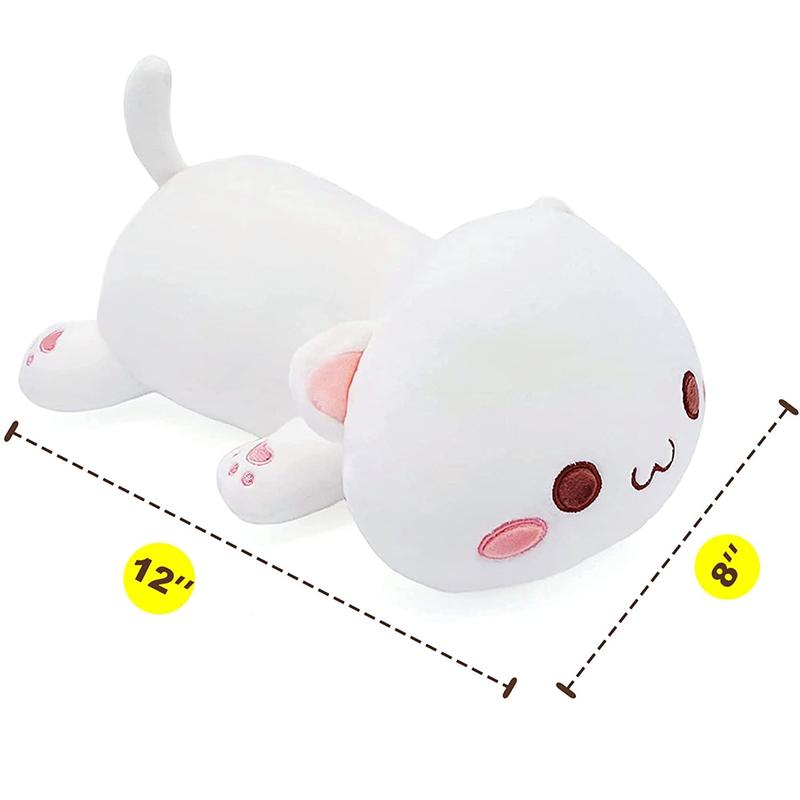 Cute Cat Plush Toys, Skin-friendly Plush Toys Soft Comfy Stuffed Animal Pet Kitty, Soft Anime Cat Plush Pillow Gift for Little Girls