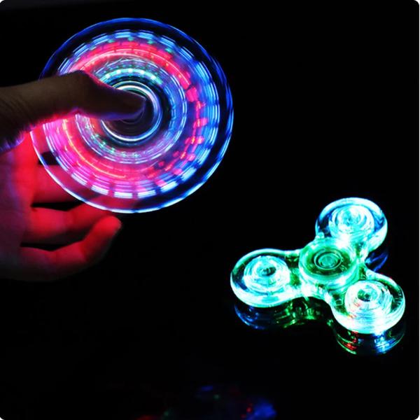 2024 HOT Luminous LED light Fidget Spinner Hand Top Spinners Glow in Dark Light EDC Figet Spiner Finger Stress Relief Toys