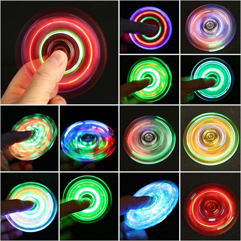 2024 HOT Luminous LED light Fidget Spinner Hand Top Spinners Glow in Dark Light EDC Figet Spiner Finger Stress Relief Toys