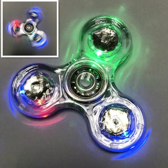 2024 HOT Luminous LED light Fidget Spinner Hand Top Spinners Glow in Dark Light EDC Figet Spiner Finger Stress Relief Toys