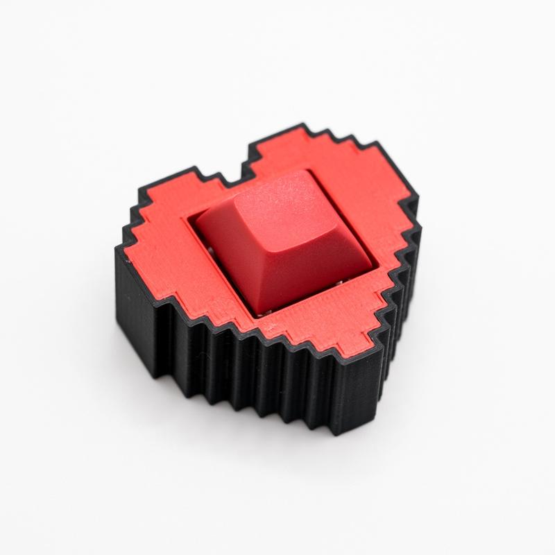 Retro Pixel Art Heart Mechanical Switch Fidget Toy w  Adjustable Wrist Strap | Stim Toy, Stress Relief, ADHD