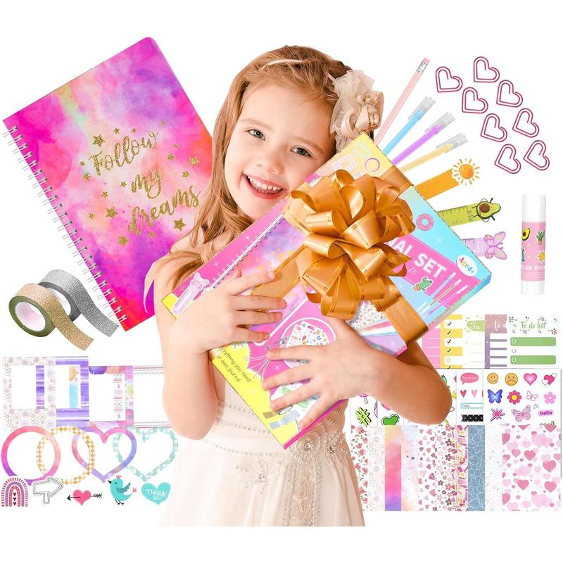 DIY Journal Kit For Girls, 50+Pcs Journal Set For Teenage Girls And Scrapbook & Diary Supplies Set, Teen Girl Gifts Trendy Stuff, Birthday Gifts Ideas For 8-14 Years And Up