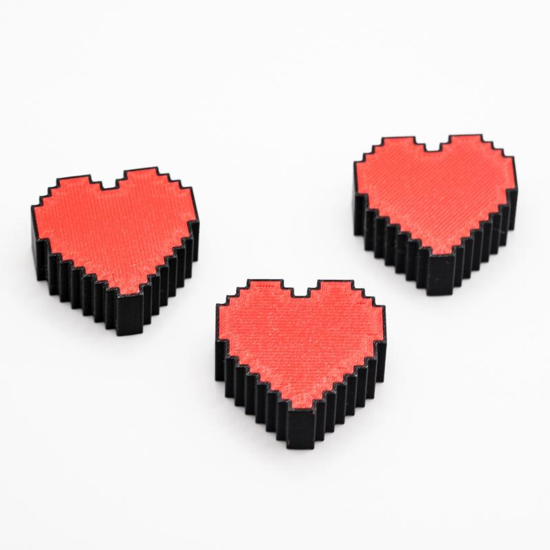 Retro Pixel Art Heart Mechanical Switch Fidget Toy w  Adjustable Wrist Strap | Stim Toy, Stress Relief, ADHD