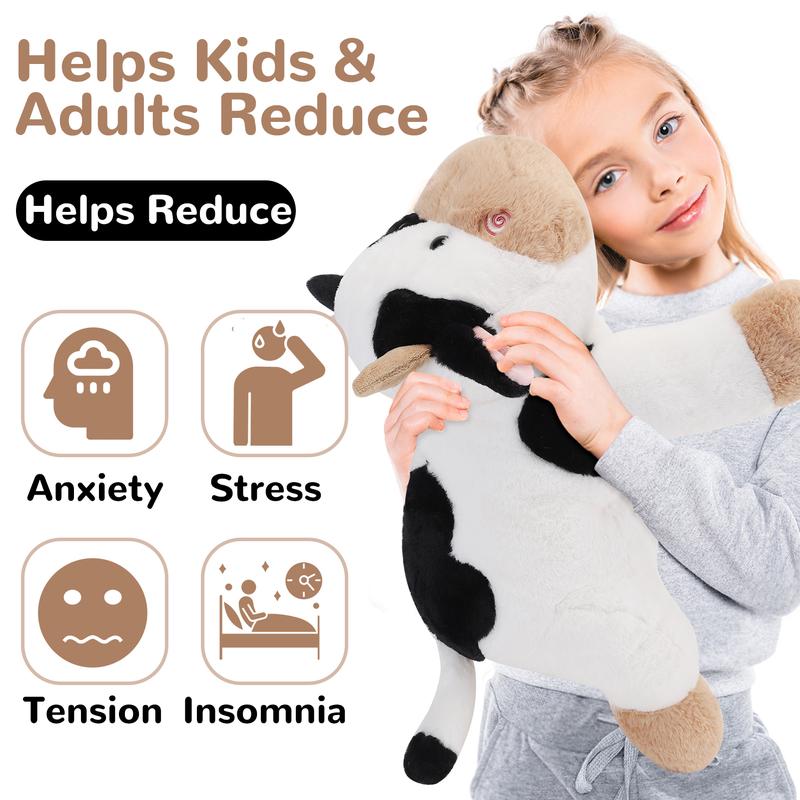 meowtastic Cow Weighted Stuffed Animals-1.0 4.5 6.0 Pounds Weighted Plush Cow Stuffed Animals - Big Stuffed Cow Weighted Plush Pillow - Cute Plush Toys Gifts for Kids & Adults