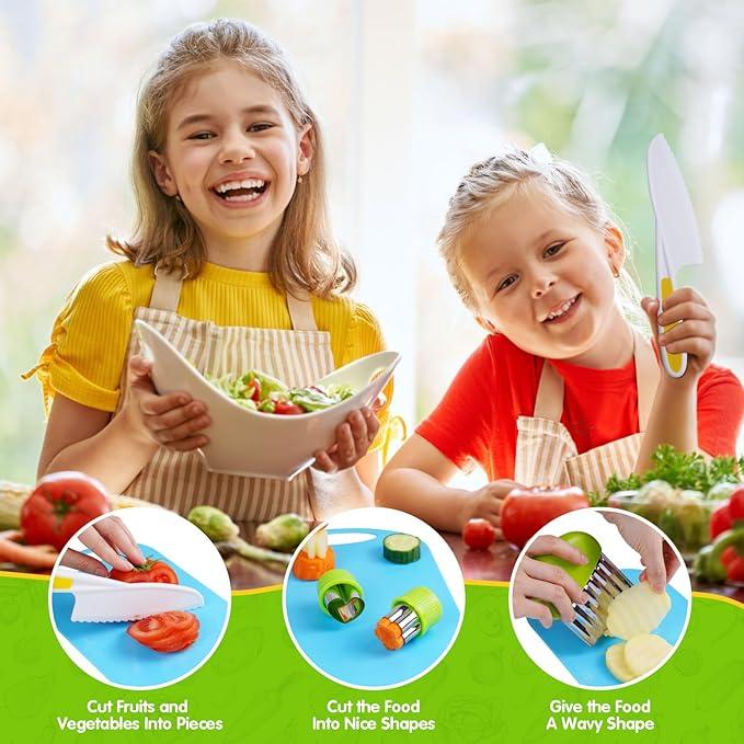 [Black Friday]Child's Cooking Set Toy-13 17 28 set Safe Design PlasticKnife & Peeler & Cutter & Cutting Board,Kitchen Accessories Safe Cooking toy Set,Kitchen Tools Toy For Cooking Set Cooking With Plastic Cutting BoardKitchen Stuff,FosterSkills & Fun