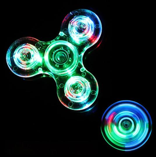 2024 HOT Luminous LED light Fidget Spinner Hand Top Spinners Glow in Dark Light EDC Figet Spiner Finger Stress Relief Toys