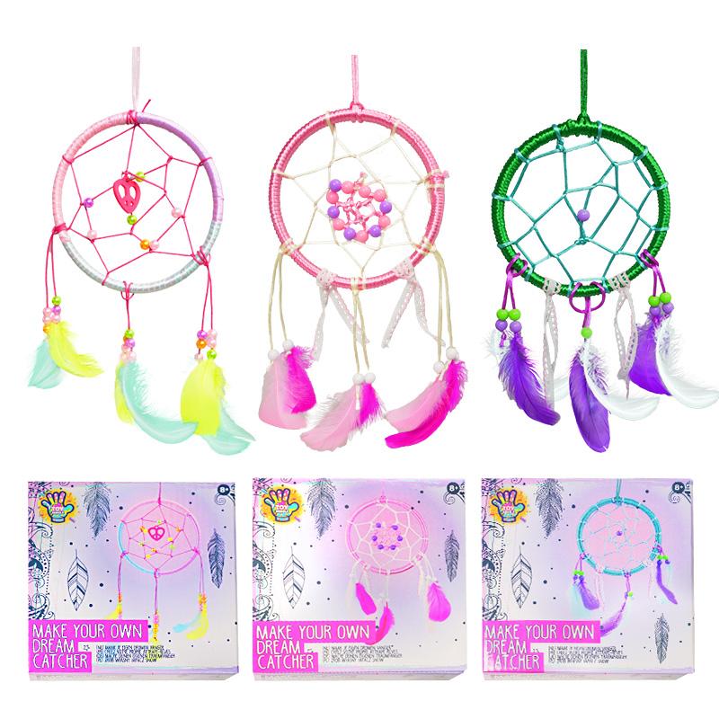 DIY Dream Catcher Kit for Kids, Make Your Own Dreamcatcher Craft Set with Feathers & Beads, Arts and Crafts Activities Gift for Girls Boys Age 6-12