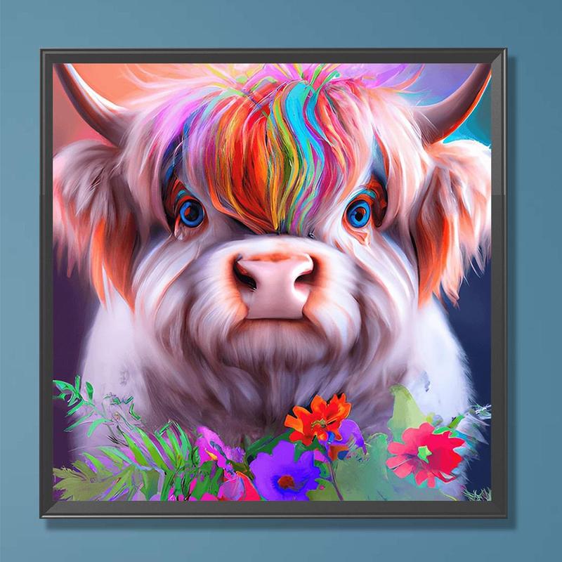 DIY 5D Artificial Diamond Painting Kit, Cow Pattern Artificial Diamond Painting Without Frame, DIY Decor Painting For Bedroom Living Room Office