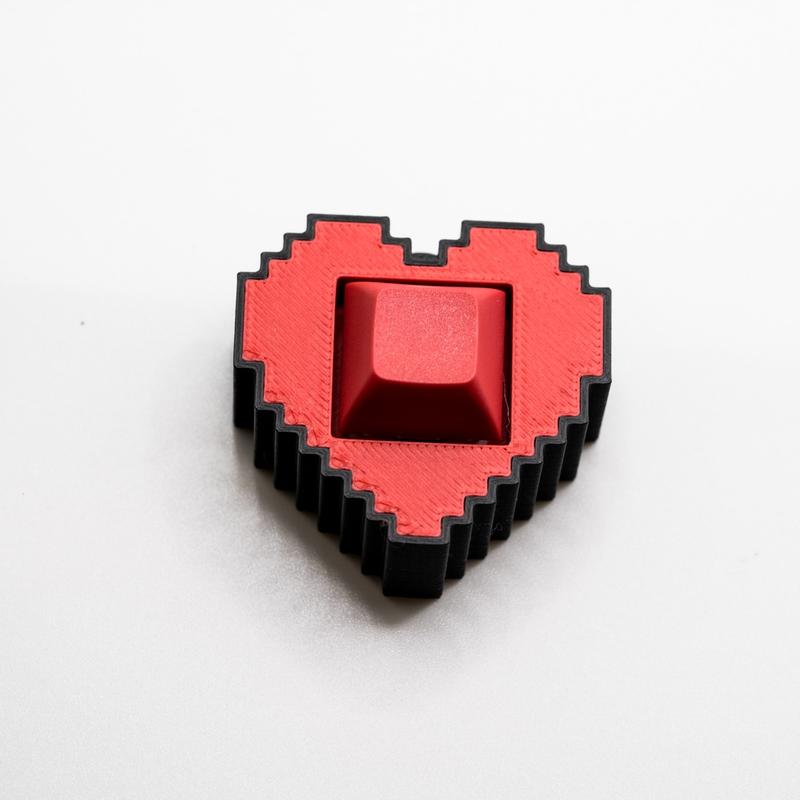 Retro Pixel Art Heart Mechanical Switch Fidget Toy w  Adjustable Wrist Strap | Stim Toy, Stress Relief, ADHD