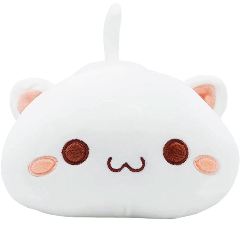 Cute Cat Plush Toys, Skin-friendly Plush Toys Soft Comfy Stuffed Animal Pet Kitty, Soft Anime Cat Plush Pillow Gift for Little Girls