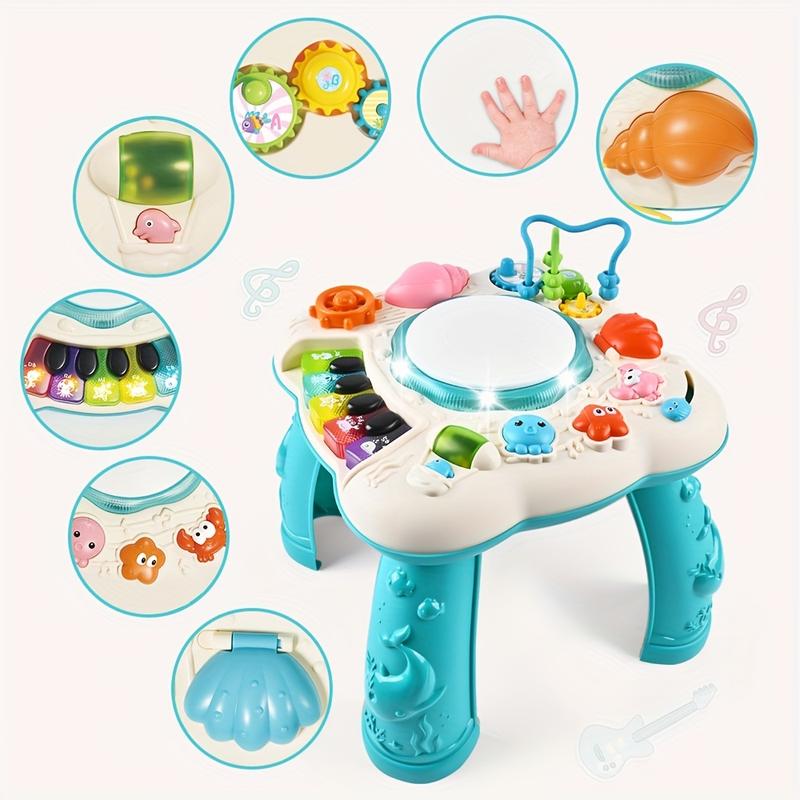 Baby & Toddler Toys, Baby Activity Center 6 To 12-18 Month Old, Learning Musical Table Toys For 1 2 3 Year Old Boys Girls Gifts Shipping Without Battery, As Halloween And Christmas Gifts