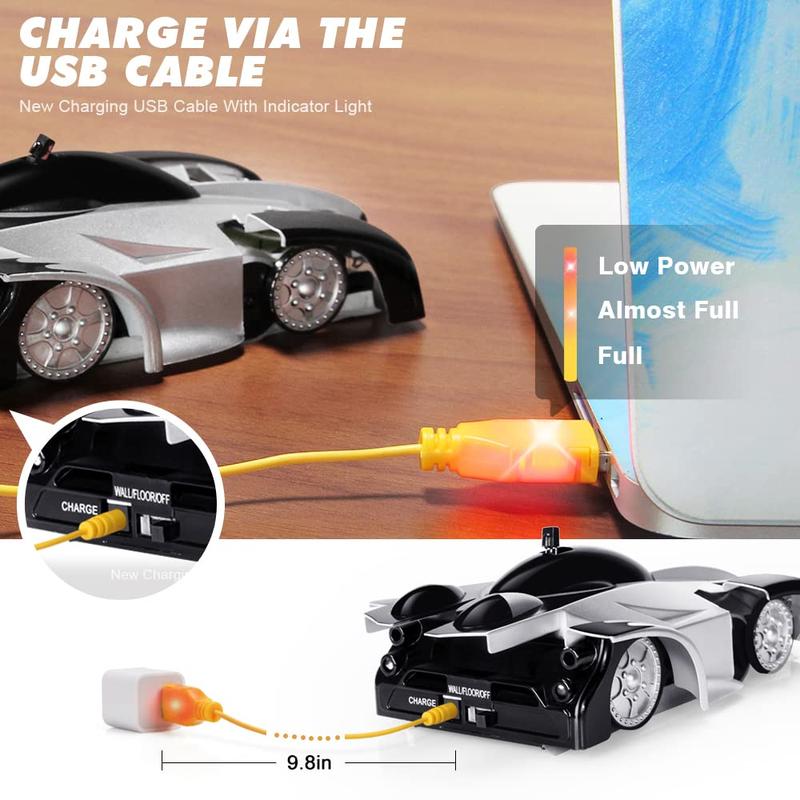 Wall Climbing Remote Control Car Dual Mode 360deg Rotating RC Stunt Cars with Headlight Rechargeable Toys for Boys Girls Gift for 4 5 6 7 8-12 Year Old Kid