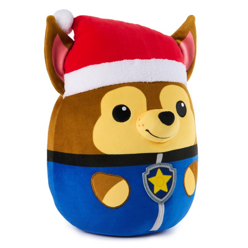 PAW Patrol Winter Holiday Chase Squish Plush, Official Toy from the Hit Cartoon, Special Edition Squishy Stuffed Animal for Ages 1 and Up, 12”