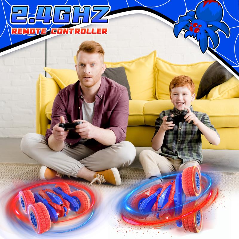 Spider Remote Control Car: 360° Flip, 4WD Rechargeable Race Car with 2.4Ghz, Double Sided Drift RC Stunt Car for Indoor and Outdoor - Great Gift for Boys and Girls.