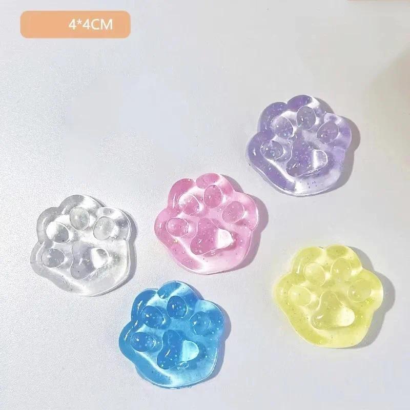 set Jelly Cat Claw Soft Stress Relief Toy Cat Paw Sticky Squeeze Toy Relaxing sticky squishy Transparent Fidget Toy