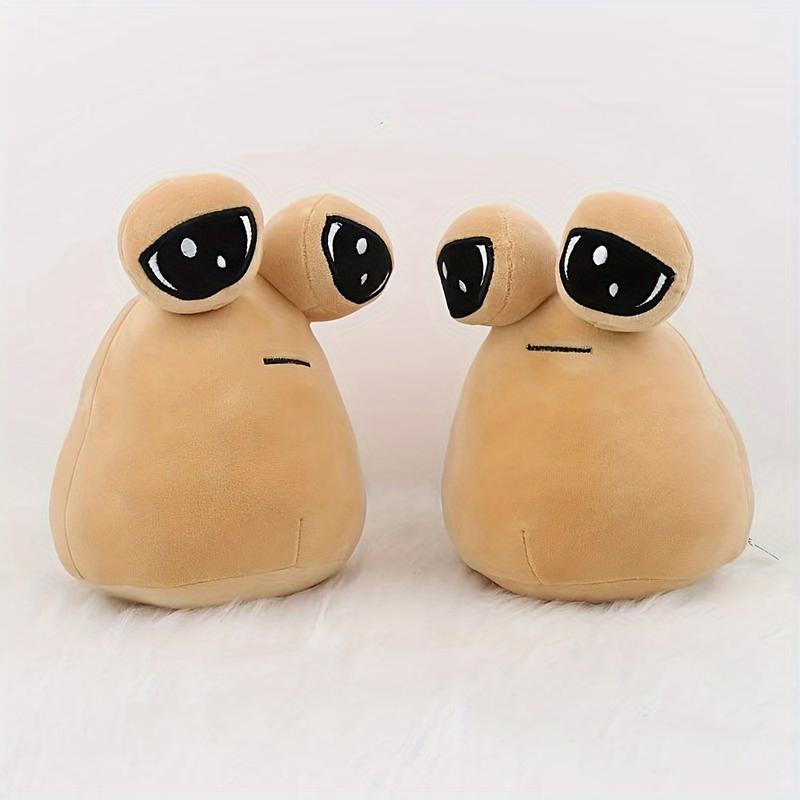 Cute big eye alien plush toy, fun stuffed toy cartoon game my pet alien pou peripheral plush doll soft toy, home decoration birthday gift holiday gift for family and friends