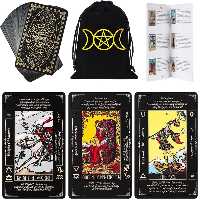 78-Card Classic Tarot Deck with Guide Book & Linen Carry Bag – Original Tarot Cards for Beginners & Experts, Fortune Telling with Meanings