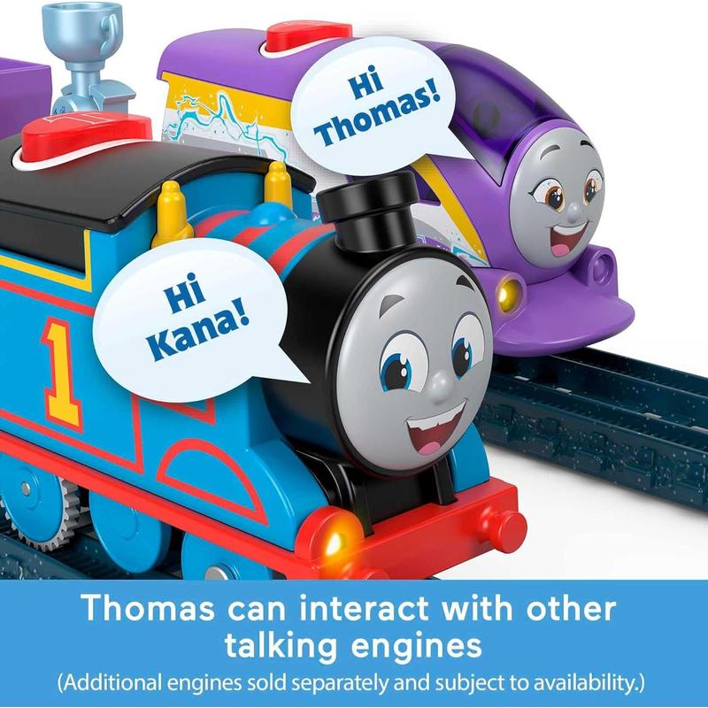 Motorized Toy Train Talking Thomas Engine with Sounds & Phrases Plus Cargo for Preschool Kids Ages 3+ Years-