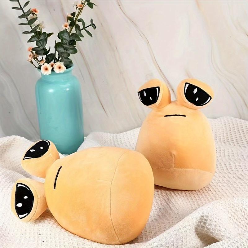 Cute big eye alien plush toy, fun stuffed toy cartoon game my pet alien pou peripheral plush doll soft toy, home decoration birthday gift holiday gift for family and friends