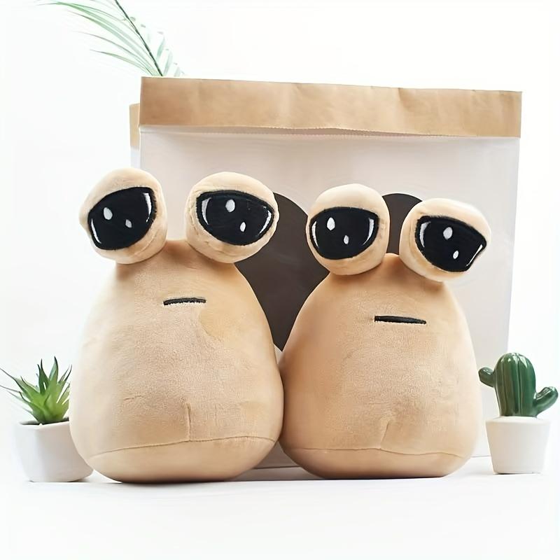 Cute big eye alien plush toy, fun stuffed toy cartoon game my pet alien pou peripheral plush doll soft toy, home decoration birthday gift holiday gift for family and friends