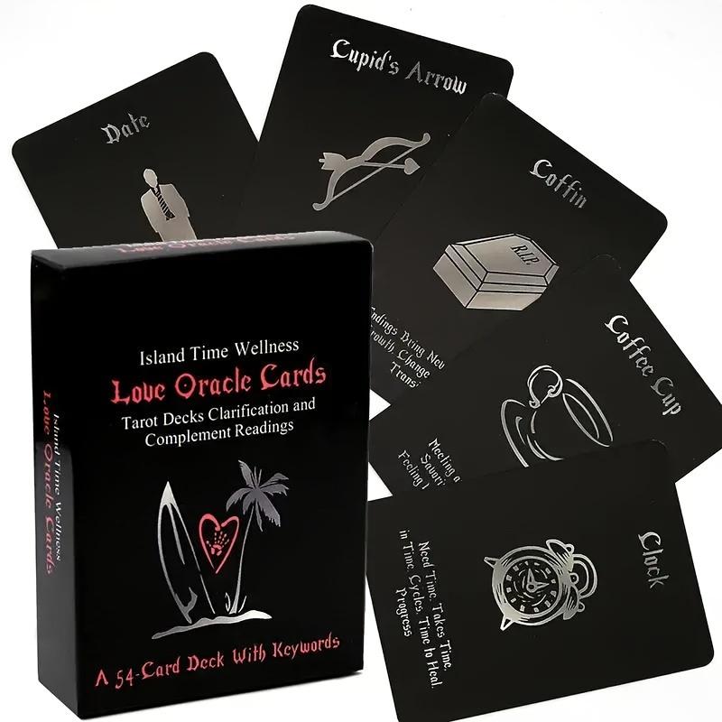 1 Set 54pcs set Island Time Wellness Love Oracle Cards For Beginners, Tarot Deck, Classic Table Playing Tarot, Fortunetelling Tarot, Scan QR Code To Get Instructions