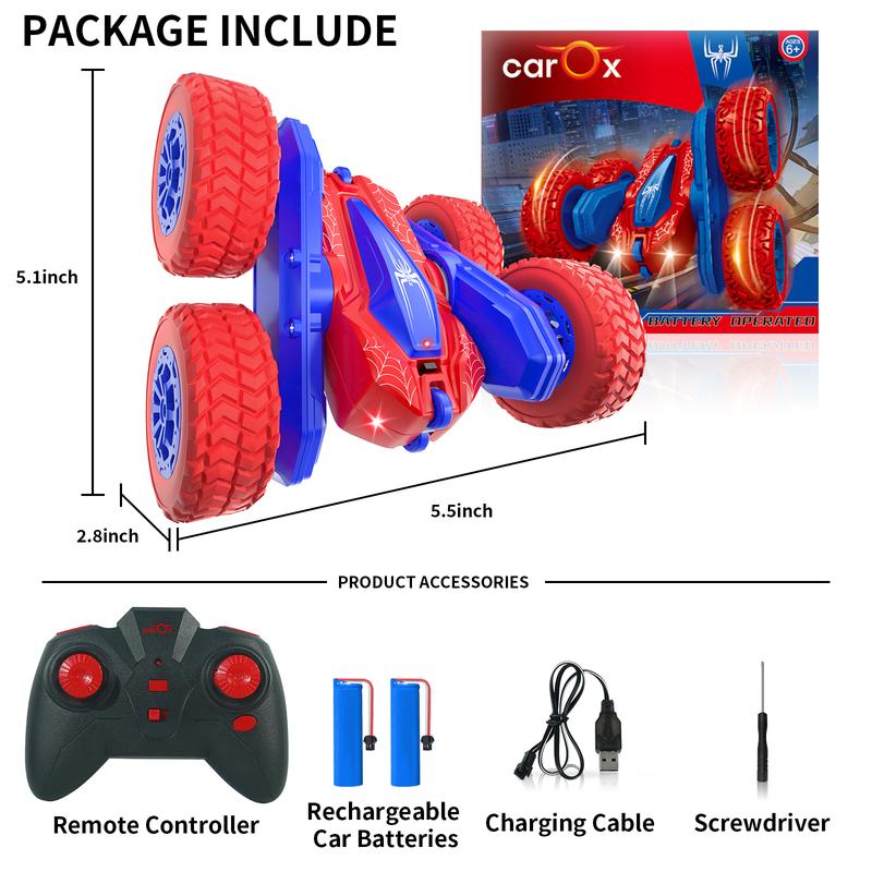 Spider Remote Control Car: 360° Flip, 4WD Rechargeable Race Car with 2.4Ghz, Double Sided Drift RC Stunt Car for Indoor and Outdoor - Great Gift for Boys and Girls.