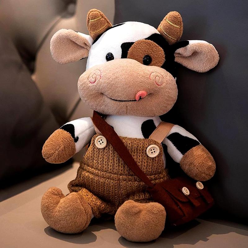 Little Cow Plush Stuffed Toy, 12 Inch, Rice White, Soft Plush Cow Toy for Kids Birthday Gift