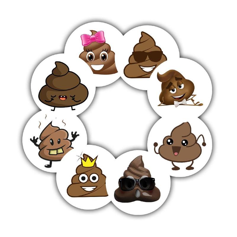 Cartoon Poop Pattern Sticker (500pcs roll), Funny Poop Roll Sticker, DIY Decorative Sticker for Water Cup Phone Case Envelope Sealing