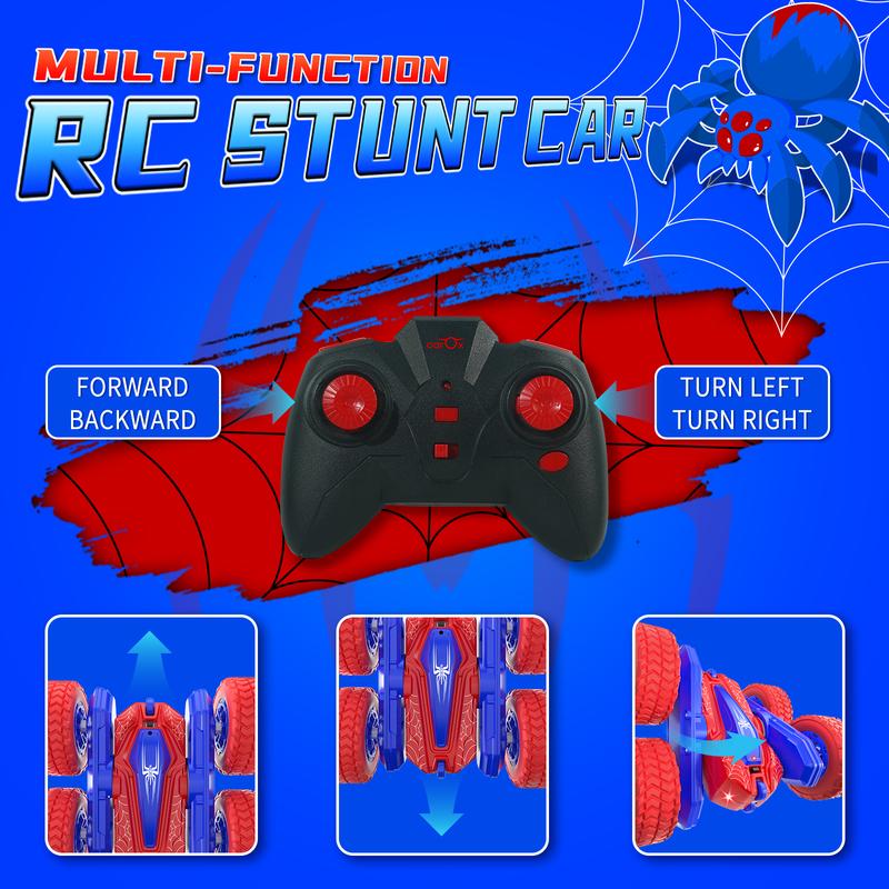 Spider Remote Control Car: 360° Flip, 4WD Rechargeable Race Car with 2.4Ghz, Double Sided Drift RC Stunt Car for Indoor and Outdoor - Great Gift for Boys and Girls.